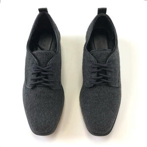 Zara grey flannel laceup lug heel Oxford shoes Size 37 6.5